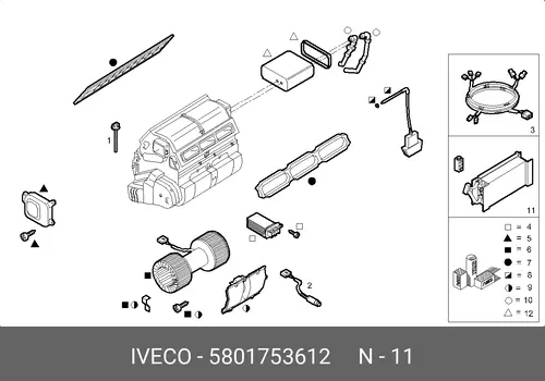 Радиатор кондиционера (конденсатор) IVECO 5801753612