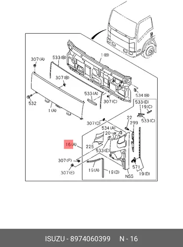  Панель кузова 8974060399 ISUZU