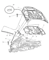 Амортизатор (упор) багажника CHRYSLER 04580770AG