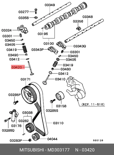 КЛАПАН ВЫПУСКНОЙ MD303177 MITSUBISHI