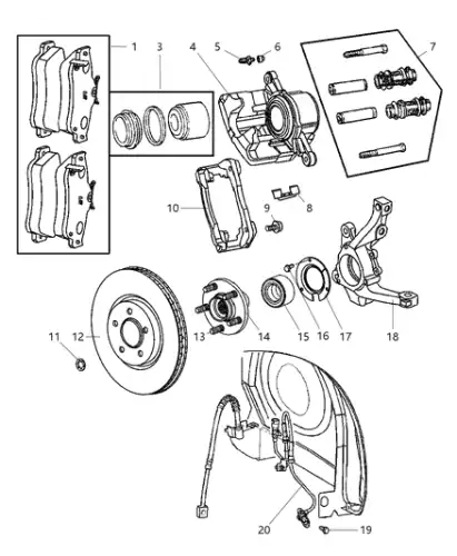 Тормозные колодки дисковые MOPAR V1013843AE