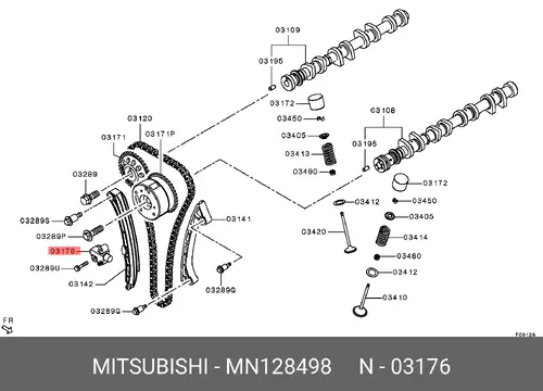 натяжитель цепи ГРМ!\Mitsubishi Colt Plus MN128498