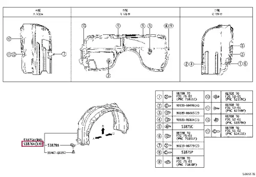 Подкрылок TOYOTA / LEXUS 53876-33190