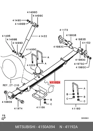 Рессора подвески MITSUBISHI 4150A094