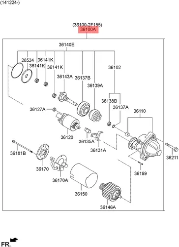 Стартер HYUNDAI / KIA 36100-2F050