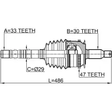 Вал приводной в сборе FEBEST 0414-KB4A47L