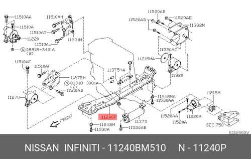 Nissan лыжа 11240BM510
