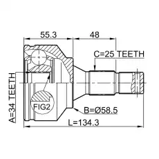 ШРУС наружный FEBEST 2510-30720