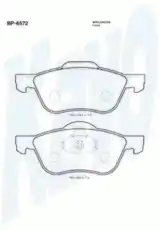 колодки дисковые торм. перед. Niss BP-6572 KAVO PARTS