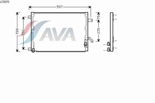 Радиатор кондиционера (конденсатор) AVA LC5070