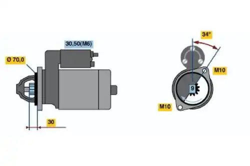 Стартер BOSCH 0 001 107 540