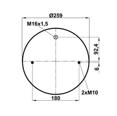 пневмоподушка со стаканом Volv 346609-C FABIO