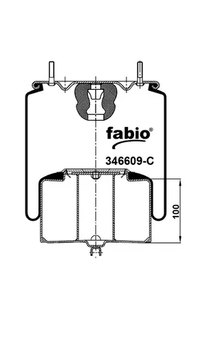 пневмоподушка со стаканом Volv 346609-C FABIO