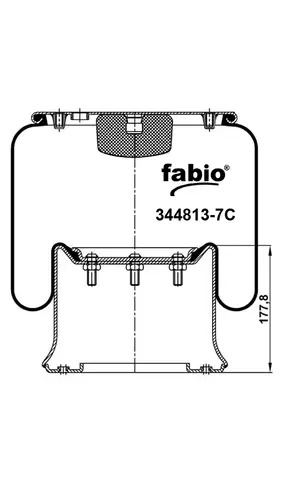 Пневморессора (4813) со стаканом 344813-7C FABIO