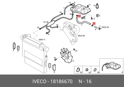  18186670 тонкая прокладка IVECO