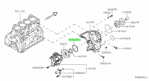 Кольцо уплотнительное автомобильное NISSAN 167811AT0A