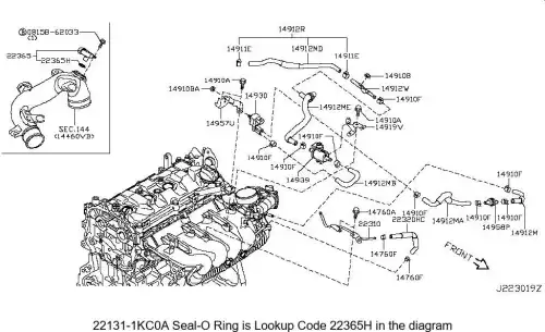 Кольцо уплотнительное 221311KC0A NISSAN