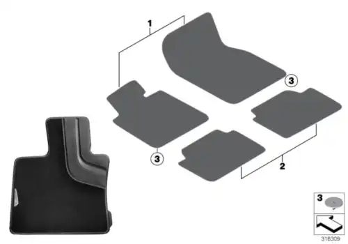 Коврики в салон BMW 51 47 2 286 006