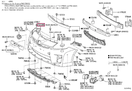 Бампер передний 5211947916 TOYOTA / LEXUS