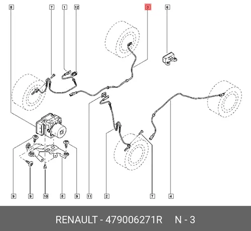 Датчик ABS RENAULT 479006271R