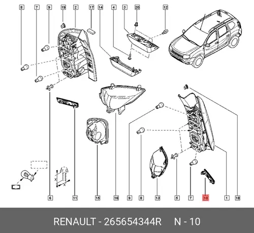 Катафот (световозвращатель) RENAULT 265654344R