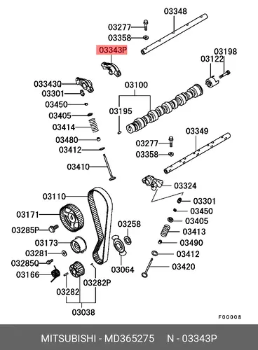 Коромысло клапана ГРМ MITSUBISHI MD365275