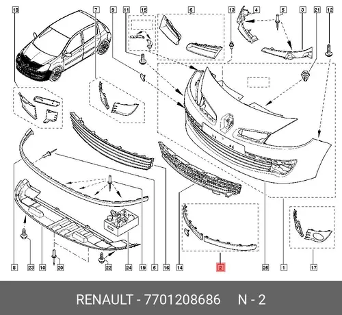 Молдинг бамп пер BROY 7701208686 RENAULT