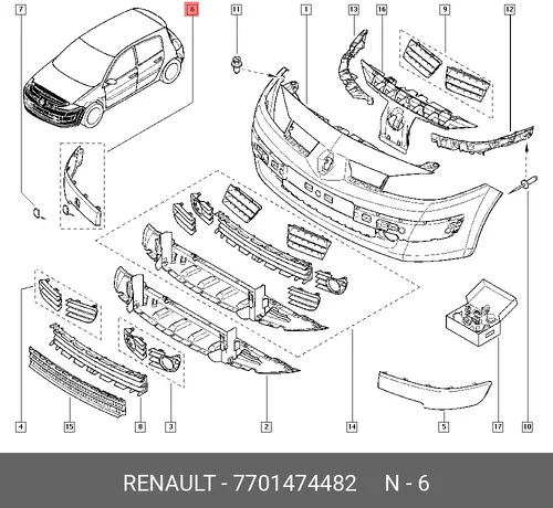  Молдинг бампперправBM1B 7701474482 RENAULT