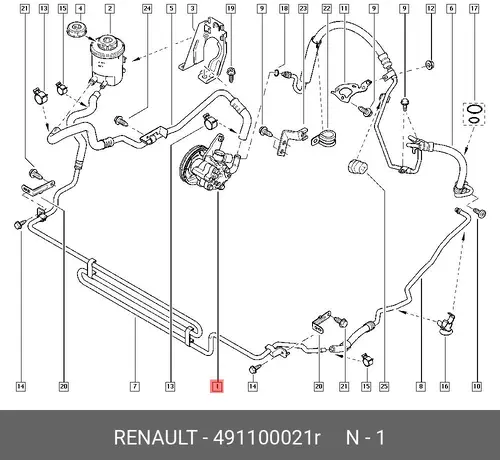 Насос гидроусилителя руля RENAULT 491100021R