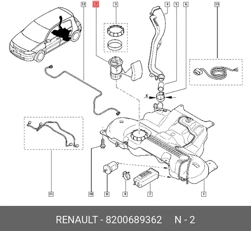 НАСОС ТОПЛ 8200689362 RENAULT