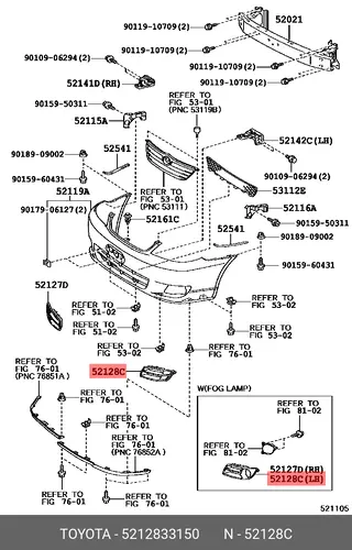 Защита фар TOYOTA / LEXUS 5212833150