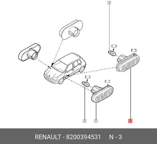 Фонарь габаритный RENAULT 8200394531