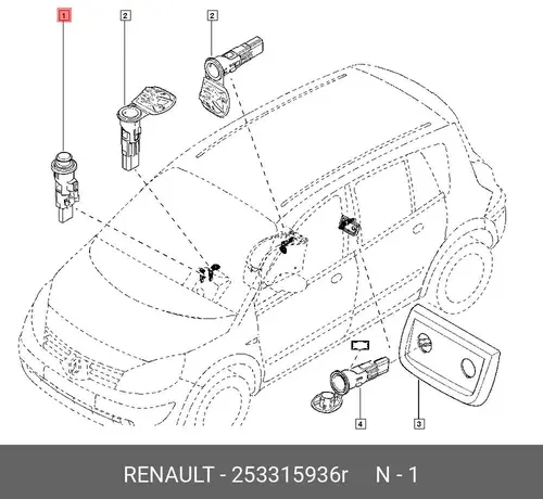 ПРИКУРИВАТЕЛЬ RENAULT FLUENCE 253315936R