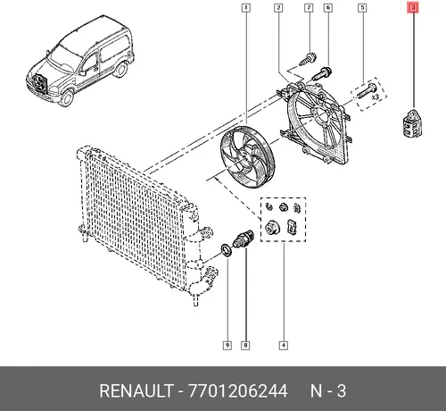  РЕЗИСТОР ДВЛЯ РАДИАТОРА ВОХЛ 7701206244 RENAULT