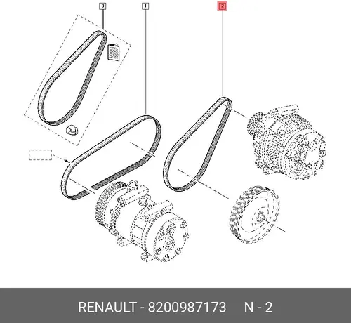 Ремень поликлиновый RENAULT 8200987173 PK 725 мм