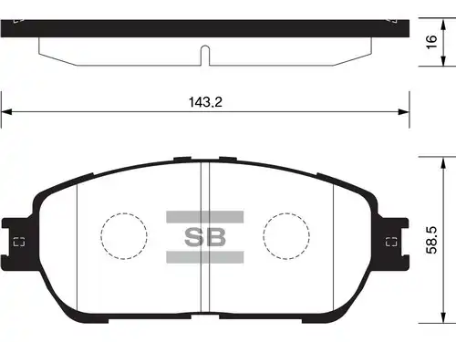 Тормозные колодки дисковые передняя ось SANGSIN SP1372