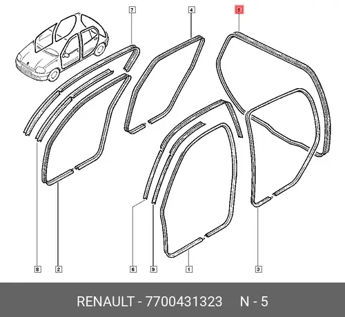 Уплотнитель багажника LB0.. 7700431323 RENAULT
