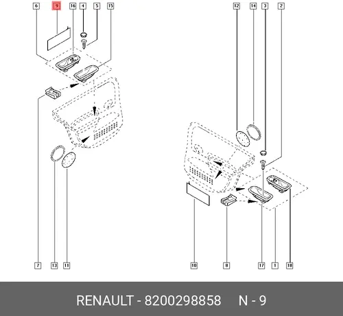 8200298858 Уплотнитель стеклопод. 8200298858 RENAULT