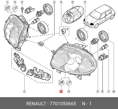 Фара RENAULT 7701050665