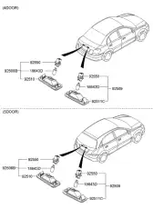  Фонарь подсветки номерного знака 925011G000 MOBIS