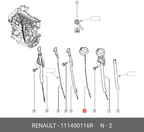 Масляный щуп RENAULT 111400116R