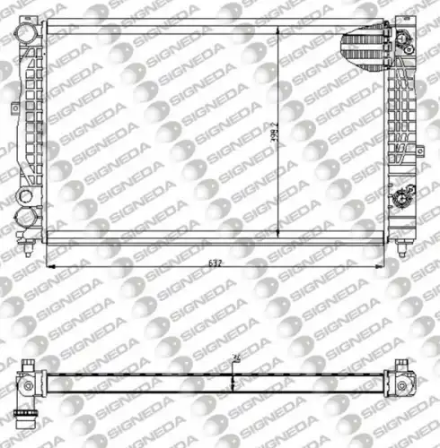 Радиатор системы охлаждения двигателя SIGNEDA RA60499A