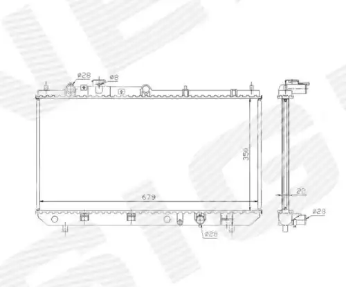 Радиатор системы охлаждения двигателя SIGNEDA RA62506A