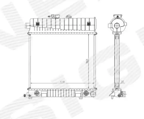 Радиатор системы охлаждения двигателя SIGNEDA RA62708