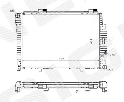 Радиатор системы охлаждения двигателя SIGNEDA RA62750A