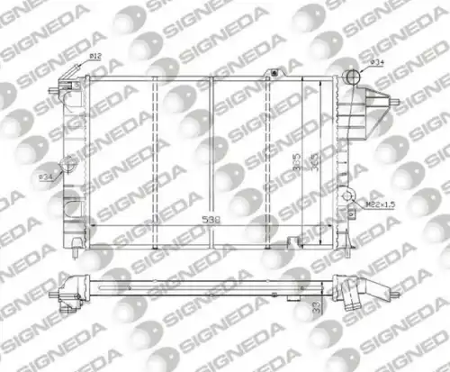Радиатор системы охлаждения двигателя SIGNEDA RA63054