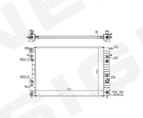 Радиатор системы охлаждения двигателя SIGNEDA RA63073Q