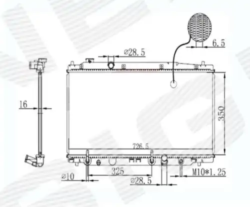 Радиатор системы охлаждения двигателя SIGNEDA RA68150AT