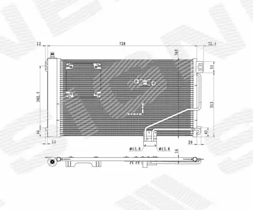 Радиатор кондиционера (конденсатор) SIGNEDA RC94545