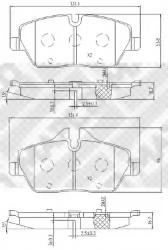 Тормозные колодки дисковые передняя ось MAPCO 6803